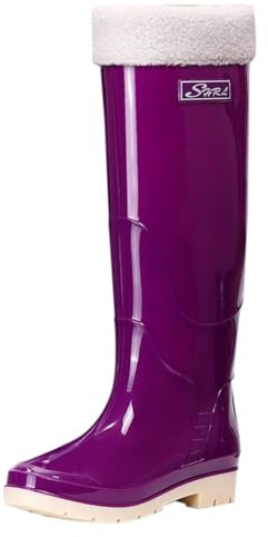 Botas de goma para mujer, botas de lluvia altas, impermeables, forradas, botas de seguridad, botas de jardín, botas de lluvia, botas de trabajo, botas de goma, botas de trabajo, botas de trabajo