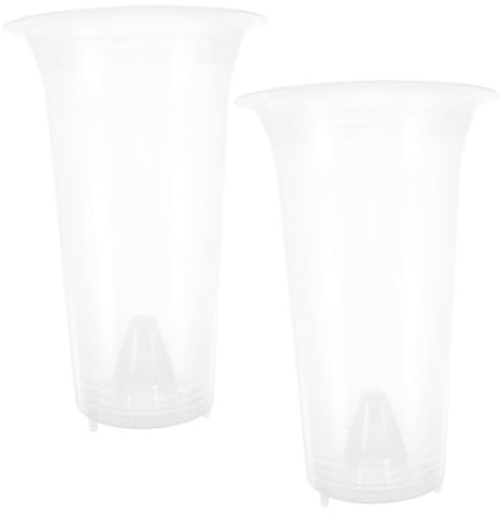 ibasenice 2piezas Maceta Transparente para Orquídeas Macetas De Plástico para Plantas para Jardinería Contenedores Decorativos para Jardín