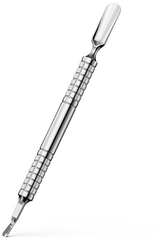 FVION 2 in 1 Spingi Cuticole con Forchetta, Taglia Cuticole Strumento in Acciaio Rimuovi Cuticole Unghie per Manicure e Pedicure - Argento