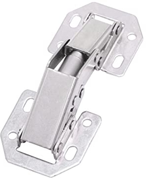 VILLCASE Metálica Hidráulica sin Perforación Silenciosa para Puerta de Gabinete y Ventana Montaje Superficial Curva Media Plata para Muebles de Cocina y Armarios