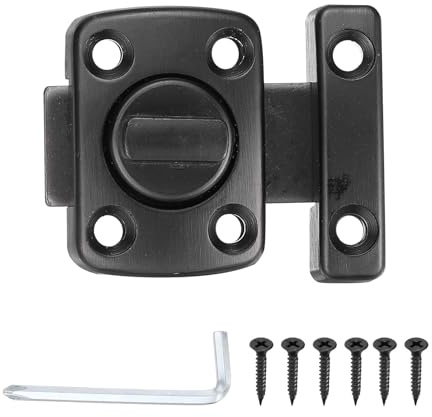 PATIKIL Perno Giratorio De Seguridad, Herraje De Puerta Doble Cara De Aleación De Zinc De 1.6 Con Tornillos Para Muebles De Gabinete Ventana De Baño, Negro