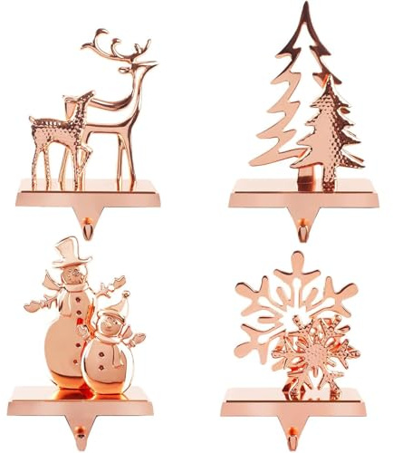 Anmas Power Weihnachten Schneeflocke Weihnachtsstrumpf Halter Halterung Ständer Weihnachtssocken Haken Strebe Dekoration Metall Silber (Gold)