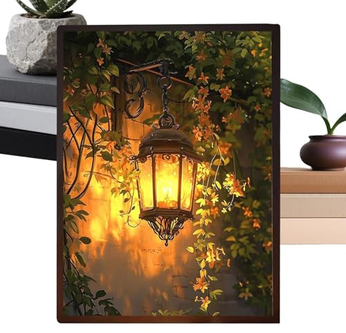 Erconsso Pittura a LED | Immagine luminosa a 3 colori | Decorazione da parete dimmerabile a tre livelli per camera da letto, cucina, casa, festa di compleanno, matrimonio, inaugurazione della casa
