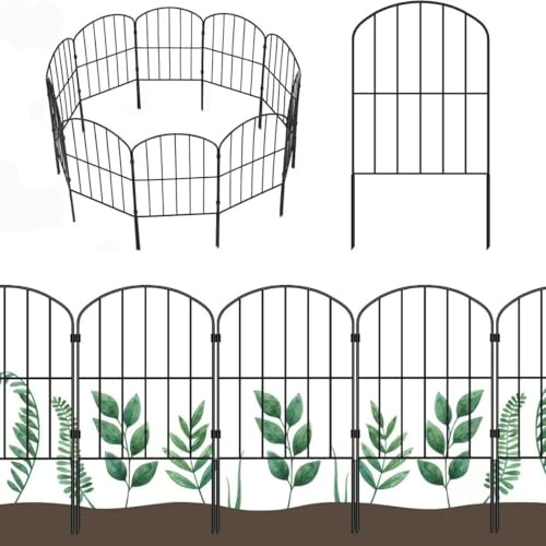 Garden fence panel, 6 outdoor metal fence animal barriers, used for courtyard terrace flower beds