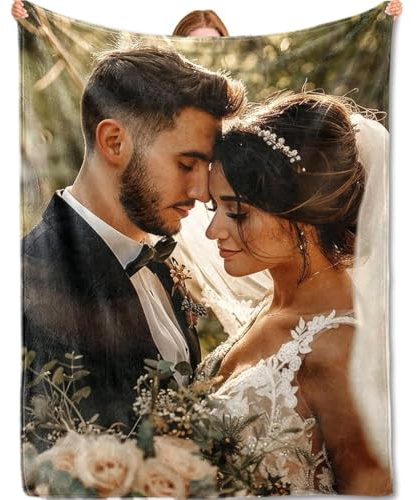iDIY Personalisierte Decke mit Foto,Kuscheldecke Personalisiert –Geschenke für Frauen,Familie, Paare, Muttertag 1 Foto