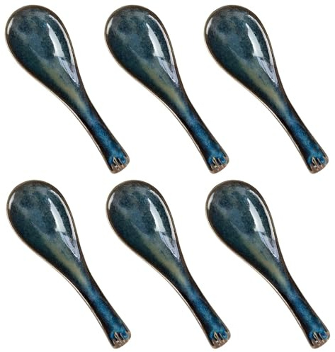 6 Hochwertige Ramenlöffel Set, Asiatische Suppenlöffel, Praktische Ichiran Ramen Löffel, kreative Porzellanlöffel für Suppen, Ideal Für Ramen Set Und Andere Asiatische Gerichte