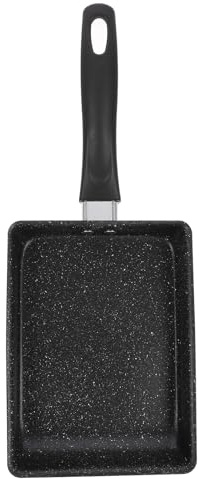 SHINEOFI Poêle à Omelette Japonaise Antiadhésive 13x18 Cm en Revêtement de Pierre de Maïs Poêle Carrée Tamagoyaki Cuisine à Gaz pour Maison et Restaurant