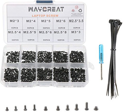 Waycreat 500 pièces M2 M2.5 M3 Kit de Vis Pour Ordinateur Portable Universel et Disque Dur M.2 SSD