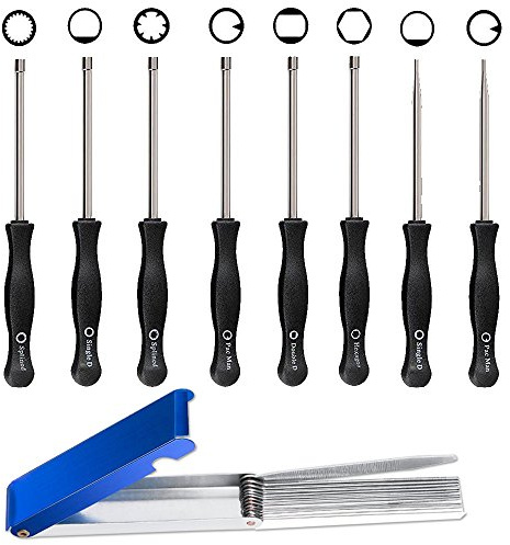 Afunta Lot de 8 tournevis pour réglage de carburateur Pour moteur commun 2 temps Avec nettoyeur à jet pour carburateur, pour retirer les dépôts de carbone (13 aiguilles de nettoyage en fil de fer)