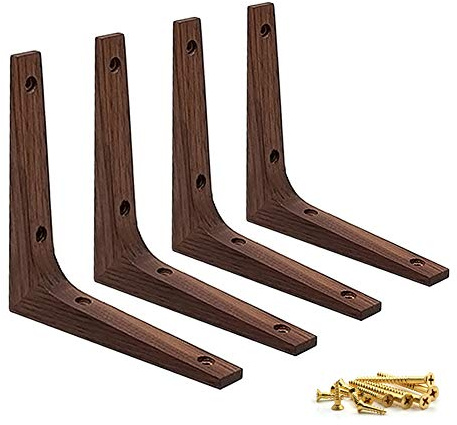DIYH Rustikal Holz Regalträger Für Kinderzimmer, Wand Regalwinkel Unsichtbar, Regalhalterung Für Schwebendes Regalbodenträger, 170mm 2 Packungen, Stabile Struktur Aus Massivholz, Kleine Holzregale
