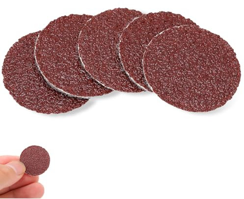 Trockenbauschleifer Schleifpapier, Exzenter Schleifscheiben, 200 Stück 1 in 25 mm Scheibe Rotes Schleifpapier, 60# Aluminiumoxid-Schleifscheiben-Set mit Rückbeflockung Feuchtigkeits-Hitzeschutz
