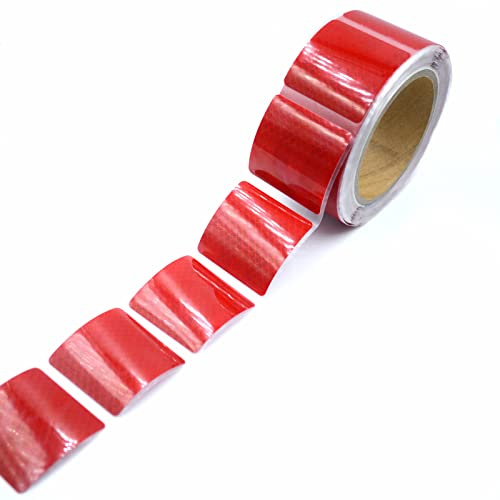 XFXIA Cinta Reflectante Adhesiva roja, Res Istente Al Aguapegatinas Reflectantes Cinta De Seguridad Autoadhesiva para Coche Camión Motocicleta Barco Bicicleta Remolque Camper(5CM*5CM/10M,Segmentario)