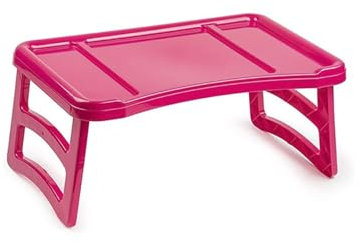 JARDIN202 - Bandeja Plegable de Plástico - Bandeja de Cama Portátil | Mesa Multiuso - Mesa Auxiliar para Salón | Rosa