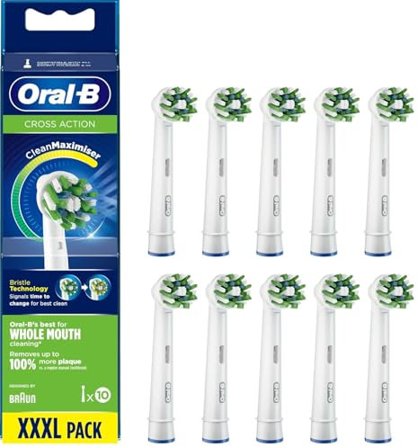 Oral-B Pro CrossAction Ersatzbürsten für elektrische Zahnbürste, 10 Stück, Weiß
