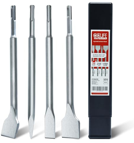 CCLIFE Scalpello SDS plus, Scalpelli per Piastrelle Scalpelli per Rimuovere di Calcestruzzo Muratura, Scalpello a Spatola per Trapano a Percussione