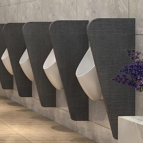 BODHIS Urinal Screen Toilet Partition 4Pcs Wall Mounted Wooden Urinal Partition Panel Pvc Waterproof Urinal Partition Divider Screen (Grey)