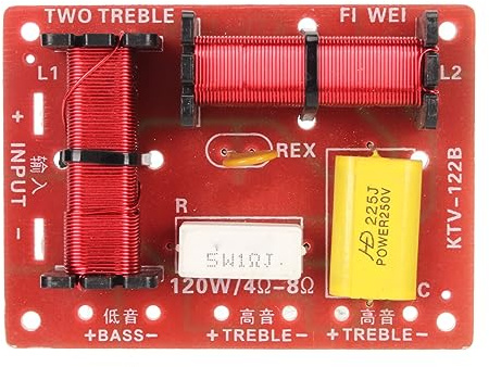 Divisor de Frecuencia de Altavoz de 120 W, Filtro Cruzado para Agudos Claros y Graves Mejorados, Función Separada, Súper Durabilidad, Varios Usos