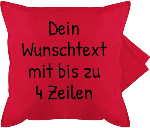 Kissenbezug - Aufdruck selbst gestalten - Wunschdruck Text Namen I Eigener Custom Text - 50 x 50 cm - Rot - Kissen zum beschriften namenskissen wunschtext Trinkgeld kuschelkissen Schriftzug