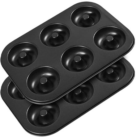 Shudyear 2 Pc Donut Pan Doughnut Baking Pan Nonstick Carbon Steel Baking Mold for Homemade Donuts Dessert Baking Oven Tray
