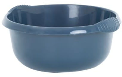 TENLITE Washing Up Round Bowl with Integral Handle | Stylish Design Strong Durable with High Gloss Chic Finish Home & Basin, Sink Organiser Multipurpose Use - (Navy, 28cm Round Bowl)