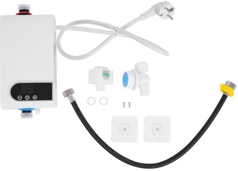 5500W Durchlauferhitzer Küche, Mini Durchlauferhitzer, Untertischboiler Niederdruck, mit LED-Display und Touch-Control-Modus, 0.04MPa~0.4MPa Betriebsdruck, für Küchen, Bäder, Restaurants, Hotels