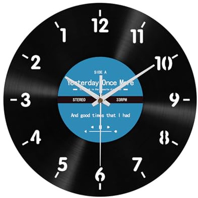 Orologio da parete inverso a disco in vinile unico da 12 pollici in senso antiorario decorativo per la casa e l'ufficio