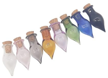 QUMIIRITY 8pcs Mini Wishing Bottles Jars Cork Stoppers for Crafts Home Decor and Party Favors Grey