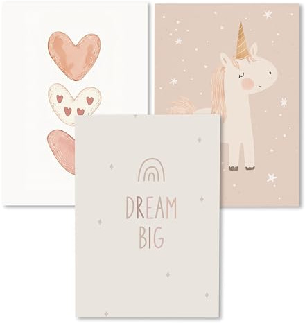 Kidsmood - Affirmationsposter für Kinderzimmer - Ermutigende bilder fürs Kinderzimmer Mädchen & Jungen – Babyzimmer Deko – Wandbilder Tiere für Kinderzimmer deko [Deam Big |40x50 cm ]
