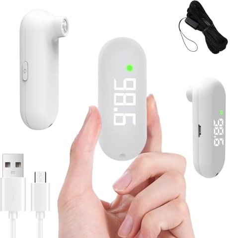 Thermometer Forehead, 1-Second Reading Digital Thermometers Accurate for Adult Kids White Thermometer Infrared with Fever Alarm Rechargeable Thermometers Mini