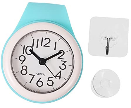 MAGICLULU Suction Cup Wall Clock for Bathroom Silent Clock Battery Operated for Shower and Bathroom Walls and Bath Accessories