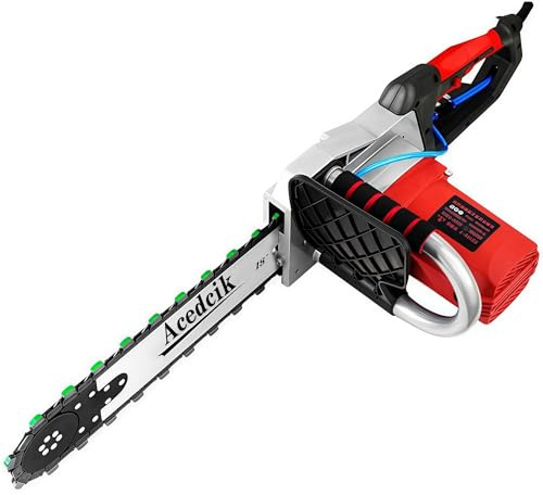 Concrete Saw, Electric Concrete Chain Saw, 110V/3000W Wet Water Supply Dust Removal Handheld Wall Groove Machine with Water Pump, for Cutting Brick, Steel Bars, Cement, etc (Cutting Depth 13.77IN)