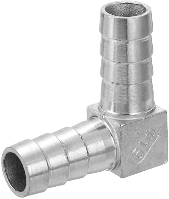 QUARKZMAN Raccord De Tuyau À Angle Droit De 90 Degrés avec Embout De 19mm, en Angle L en Acier Inoxydable 304 pour Systèmes À Vide, Connexions Industrielles, Pneumatiques, Argent