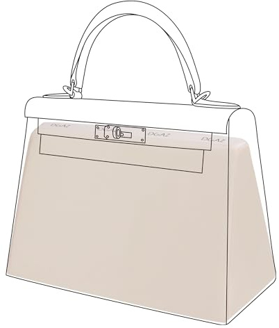 DGAZ Satin Handtaschenformer für Kelly Pochette, Taschenstütze, Craie