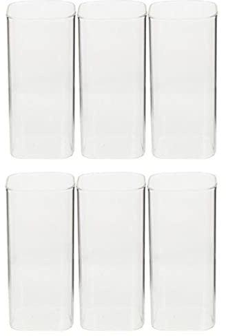 HAODUOO 6 pièces Verres à Boire carrés Verres à Whisky Tasses en Verre Clair Verres à Pinte Verres à Boire verrerie for Eau jus Boissons 400 ML
