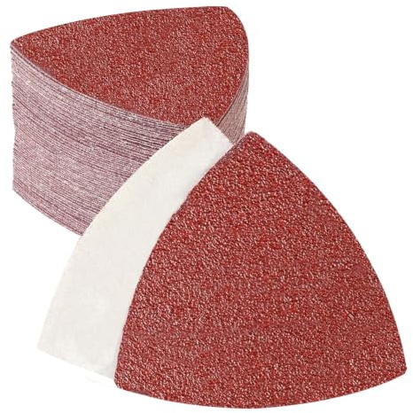 PMIQSA 80 Piezas Triángulo De Lijado Delta 93 x 93 x 93mm | Granos 60 Papel de Lija Triangular Hojas de Lija Triangulares Lijado y Pulido para lijadoras delta