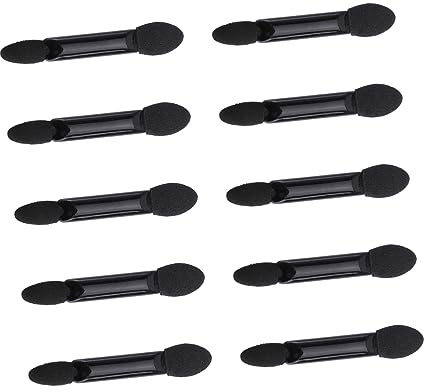Didiseaon 10pcs Dual Sided Disposable Eyeshadow Brush Sponge Applicator Black Makeup Tool for Professional and Personal Use