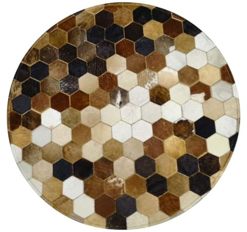 Suixtil Tappeto in Pelle, Tappeto in Pelle di Mucca for Ufficio, Protezione for Sedia, Patchwork, Manuale, tappeti for Soggiorno(100cm39.37in)