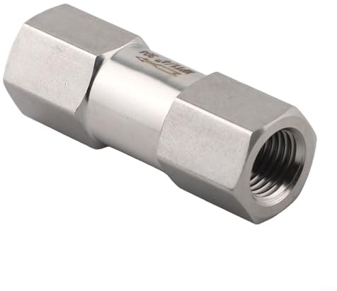 Clapet anti-retour industriel en acier inoxydable 304 avec filetages NPT pour la prévention du refoulement, avec clapet anti-retour pour applications de carburant, gaz, huile et air (NPT1/4)