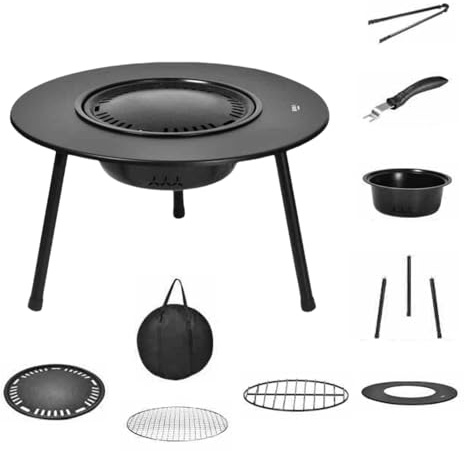 Barbecue portatile a carbone per campeggio e cucina all'aperto, design da tavolo rimovibile per un facile utilizzo ovunque