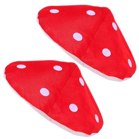 Vaguelly 2 divertenti cappelli a fungo rosso per feste di compleanno, per feste in costume, spettacoli e festival