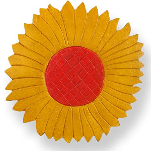 ART-CRAFT Kinderhocker Holz Blume | Massivholz, rund, 25 cm | Handgefertigter Holzhocker fürs Kinderzimmer – geschnitztes, handbemaltes Motiv, jedes Stück ein Unikat
