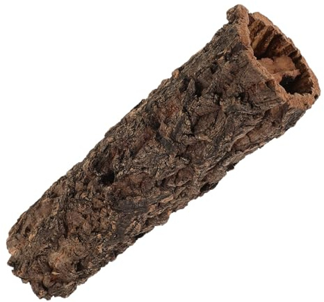 COMPUKAS Reptil Gömställe i Trälogg Högt Multifunktionellt för Ödla Sköldpadda Orm och Realistisk Regnskogsdekor för Terrarium och Reptilhörna
