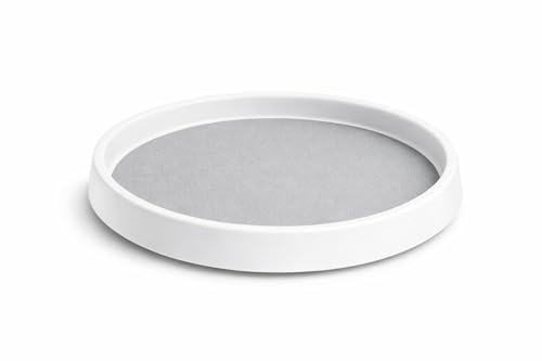 Drehteller Küche 25,5 cm, 360° drehbar, rutschfestes Gewürzregal für Schrank und Arbeitsplatte, Organizer für Gewürze, Öl und Saucen, weiß