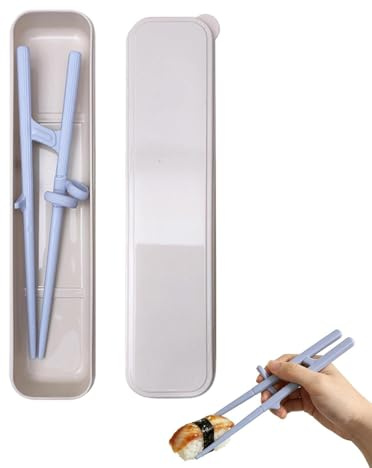 Juego de ayuda para palillos chinos - Herramienta de entrenamiento con soporte de agarre con estuche Diseño y ajustable | Accesorio de práctica de alimentación para niños, adultos, personas ma