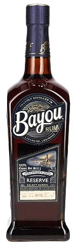 Bayou Reserve Rum 70cl, 40% ABV, Handcrafted, Pot-distilled, Gluten Free Rum, Made in Louisiana, USA
