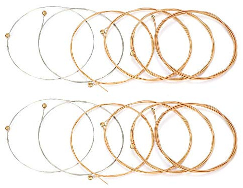 Gitarren Saiten, hochwertige Ersetzungsmaterial für akustische Instrumente, Folk-Gitarre, 12 Stück Set für Musiker während der Probe, Auftritt oder Studioaufnahme