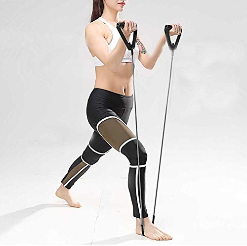 Bande d'exercice de résistance, bande de caoutchouc élastique, entraînement de tube de corde d'entraînement, avec poignées confortables, portable, léger, musculation, tonification musculaire(Noir)