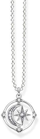 THOMAS SABO Kette Stern & Mond silber 925 Sterlingsilber, Geschwärzt