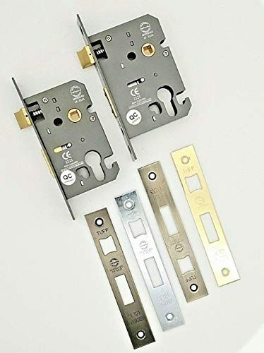 CE Rated-Euro Profile Mortice Door Lever Sash Lock Case Cylinder Keyhole 2.5/3 (3 Inch, Chrome)