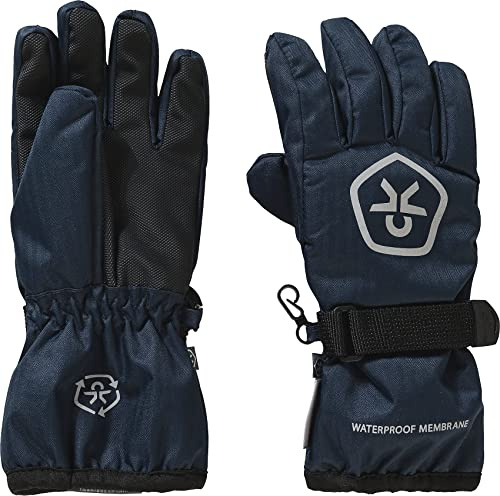 Color Kids Gloves-Waterproof-Recycled Handskar för kallt väder, Marine-White, 4-6 barn Unisex, Marine White, 4-6
